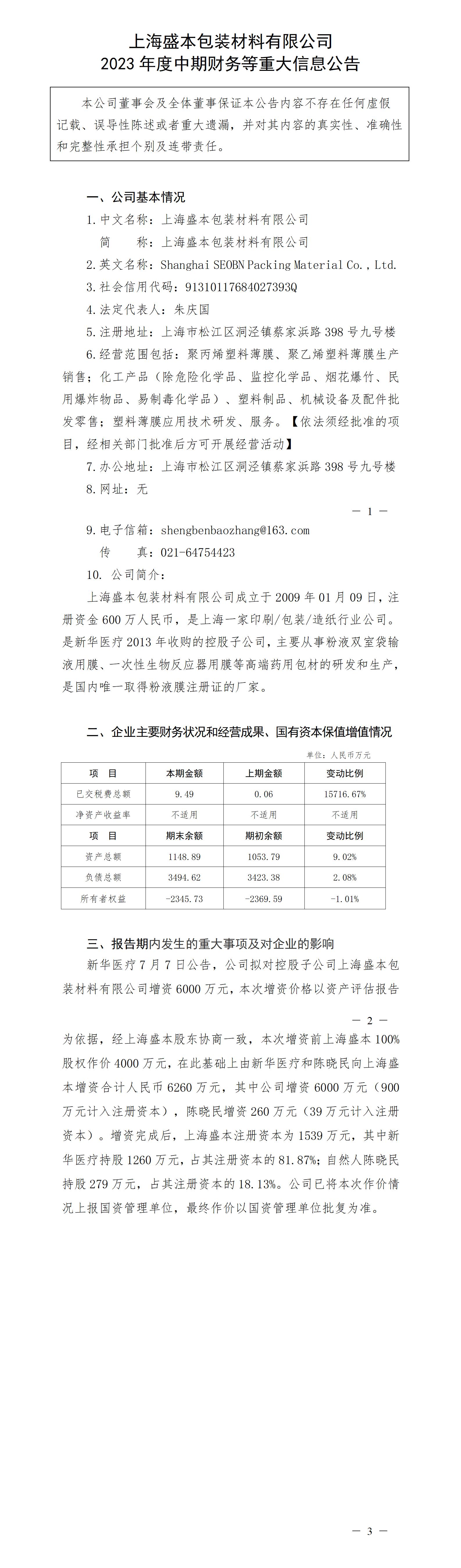 上海盛本包裝材料有限公司2023年度中期財務等重大信息公告_01.jpg