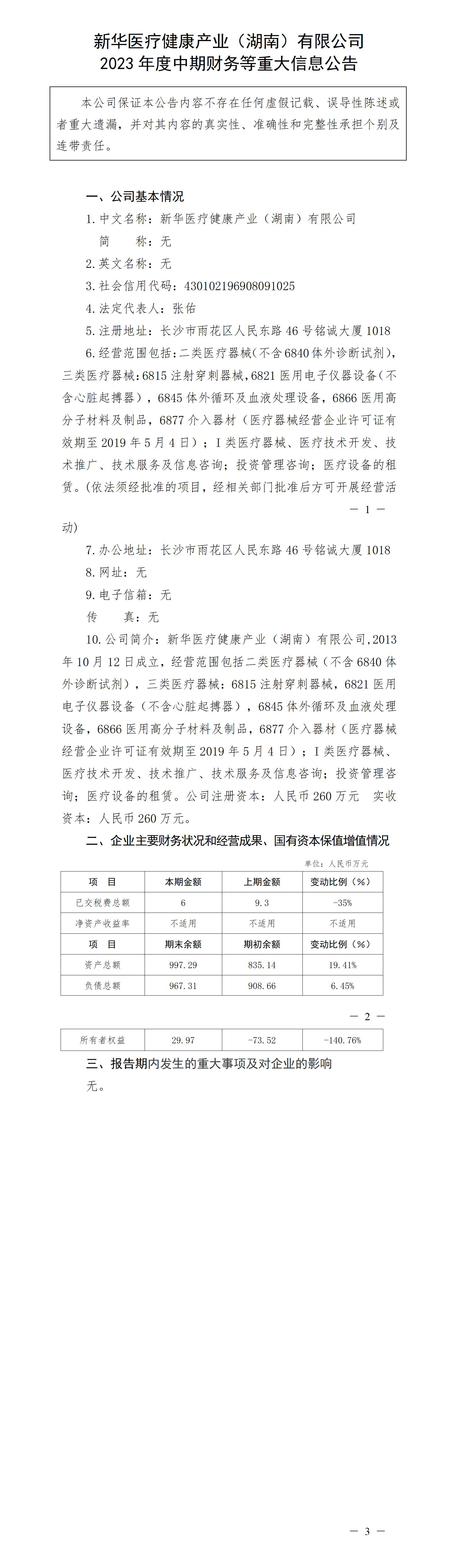 新華醫療健康產業（湖南）有限公司2023年度中期財務等重大信息公告_01.jpg